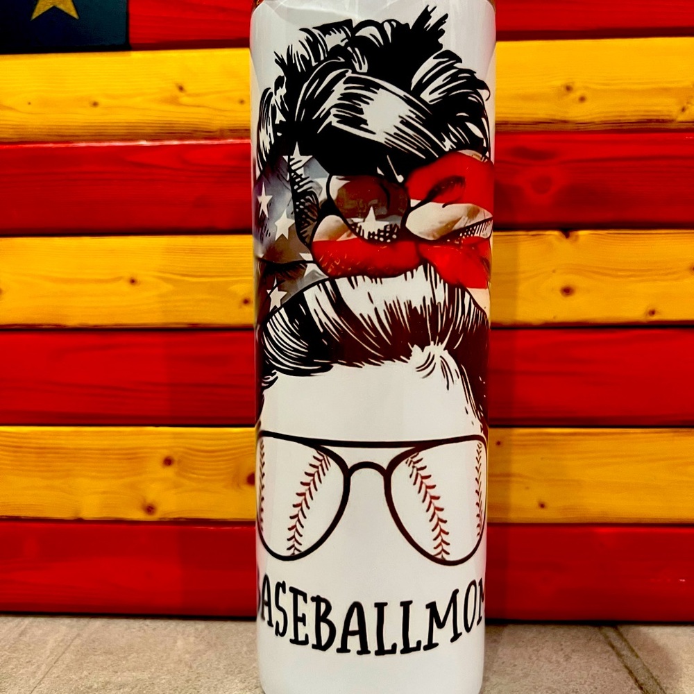Cute baseball mom tumbler